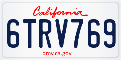 CA license plate 6TRV769