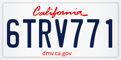 CA license plate 6TRV771