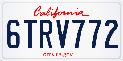 CA license plate 6TRV772