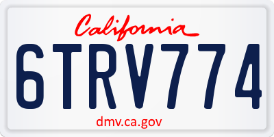 CA license plate 6TRV774