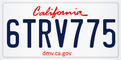 CA license plate 6TRV775