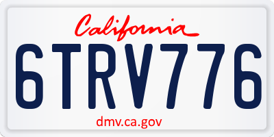 CA license plate 6TRV776