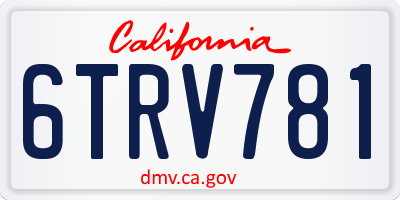 CA license plate 6TRV781