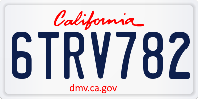 CA license plate 6TRV782