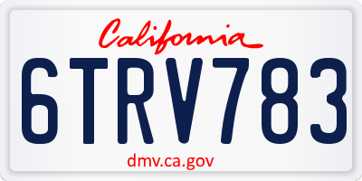 CA license plate 6TRV783