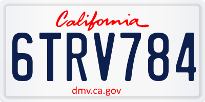 CA license plate 6TRV784