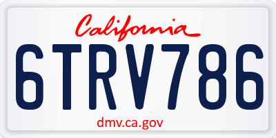 CA license plate 6TRV786