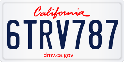 CA license plate 6TRV787