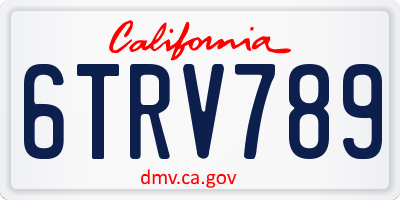 CA license plate 6TRV789