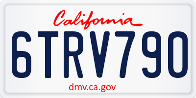CA license plate 6TRV790