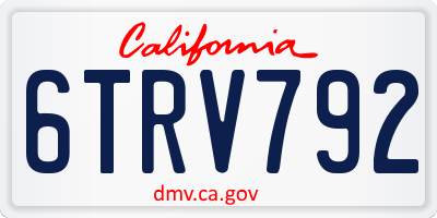 CA license plate 6TRV792