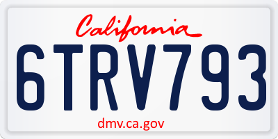 CA license plate 6TRV793