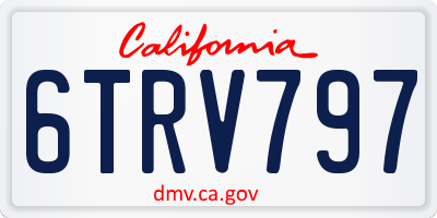 CA license plate 6TRV797