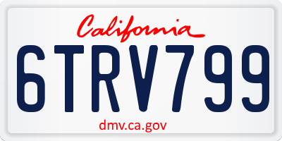 CA license plate 6TRV799