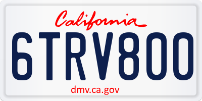 CA license plate 6TRV800