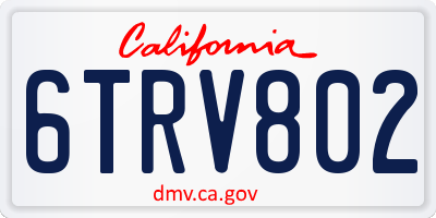 CA license plate 6TRV802