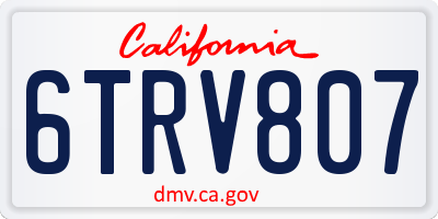 CA license plate 6TRV807