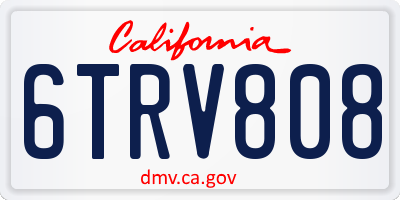 CA license plate 6TRV808