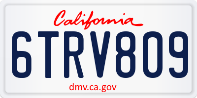 CA license plate 6TRV809