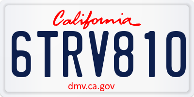 CA license plate 6TRV810