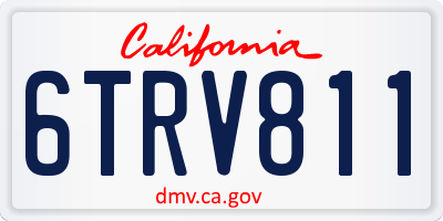 CA license plate 6TRV811