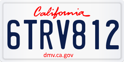 CA license plate 6TRV812