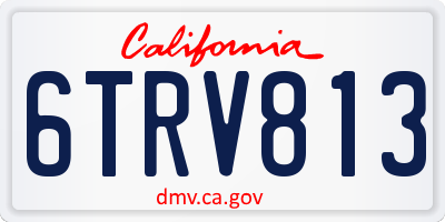 CA license plate 6TRV813