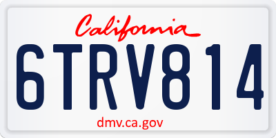 CA license plate 6TRV814