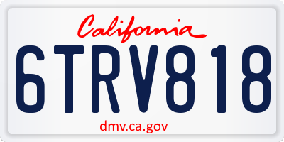 CA license plate 6TRV818