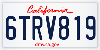 CA license plate 6TRV819