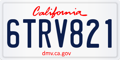 CA license plate 6TRV821