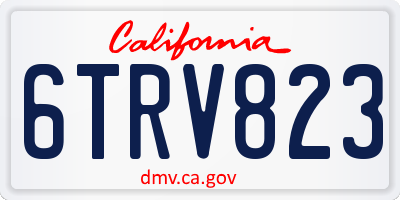 CA license plate 6TRV823