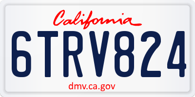 CA license plate 6TRV824