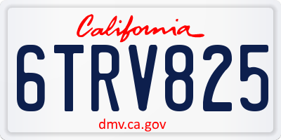 CA license plate 6TRV825