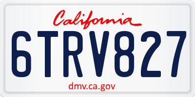 CA license plate 6TRV827