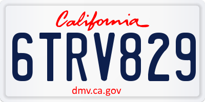 CA license plate 6TRV829