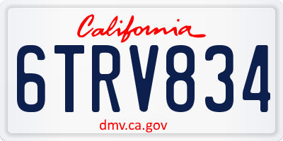 CA license plate 6TRV834