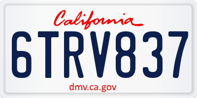 CA license plate 6TRV837