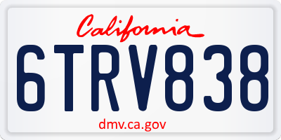 CA license plate 6TRV838