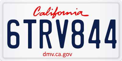 CA license plate 6TRV844