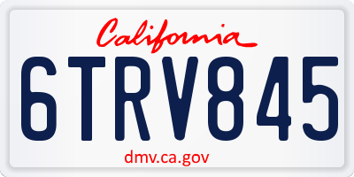 CA license plate 6TRV845