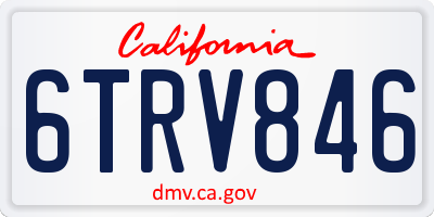 CA license plate 6TRV846