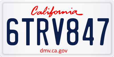 CA license plate 6TRV847