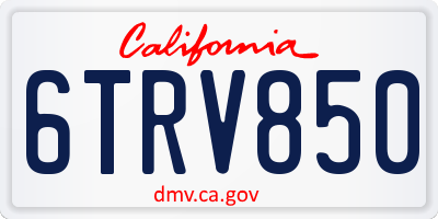 CA license plate 6TRV850