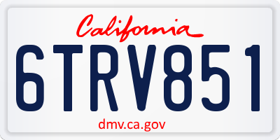 CA license plate 6TRV851