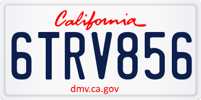 CA license plate 6TRV856