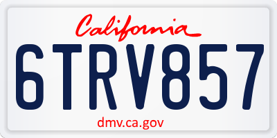 CA license plate 6TRV857