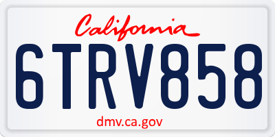 CA license plate 6TRV858