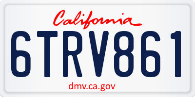 CA license plate 6TRV861