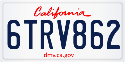 CA license plate 6TRV862